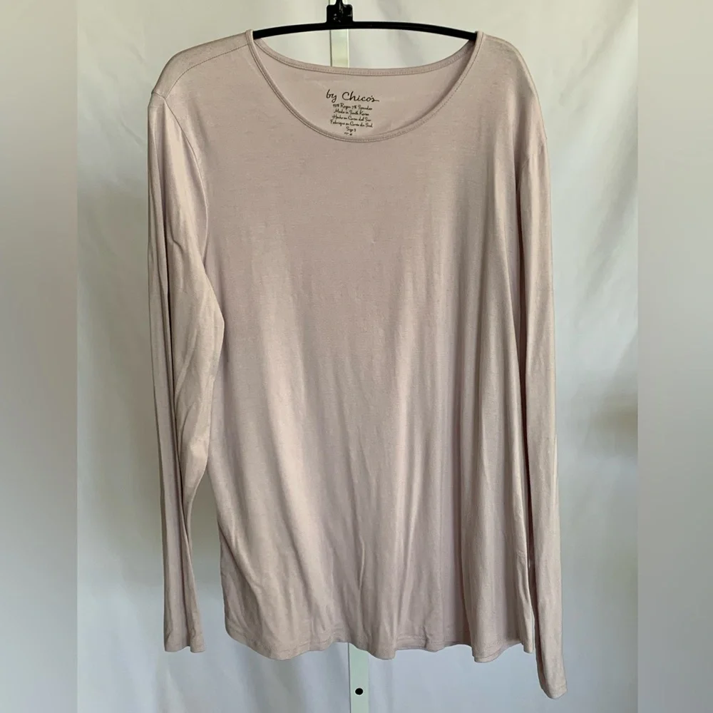CHICO’S (Size 3) Blush Long-sleeved Tee - Picture 1 of 3